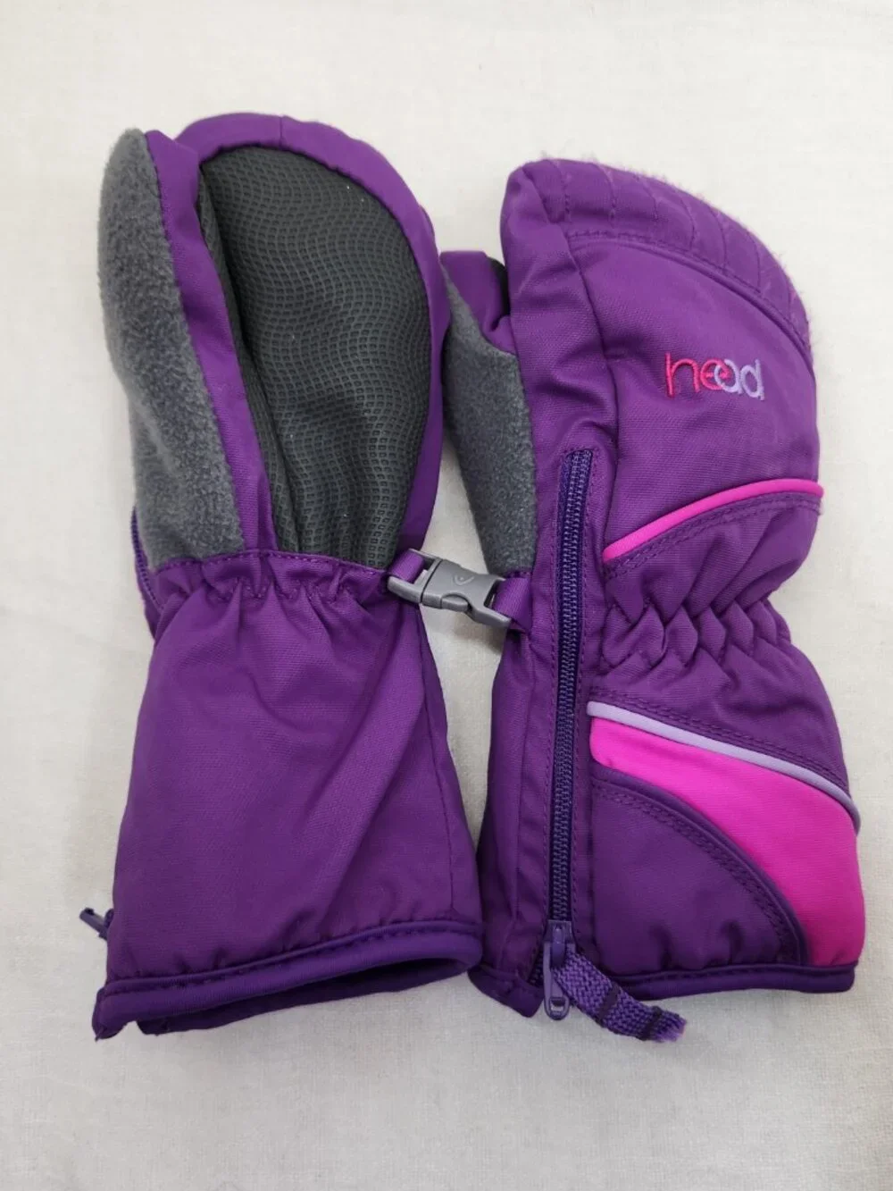 Head Girls XS Youth Purple Winter Mittens Gloves Fleece Lined